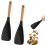 Silicone Spatula Cooking Spoon - Multifunctional Kitchen Tool for Mixing, Scooping, and Serving (Black-2PC) 2