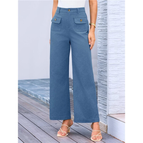 Women'S Cargo Business Work Casual Trousers with Pockets Deep  S 2