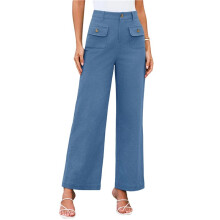 Damen-Cargohose für Business und Freizeit mit Taschen Tiefblau L