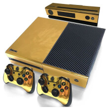 Gold Glossy Skin Sticker för ONE-Konsolkontroll + Kinect Decal Vinyl