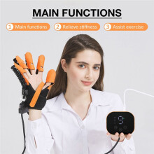 Hand Rehabilitation Glove-Adjustable Stroke Recovery Trainer for Finger Wrist&Grip Strength Home Therapy ForHemipl(US),A