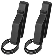 2 Sets Duty Belt Key Holder, Belt Key Clip, Stainless Steel Stealth Belt Loop Key Ring Holder with Keyrings
