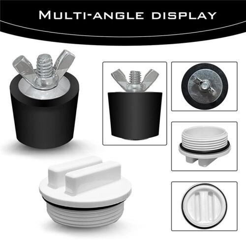 2 Pcs 1.5Inch Pool Winterizing Plugs Rubber Expansion Plugs with 2 Pcs 1.5Inch Threaded Pool Return Winterizing Plug 1