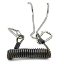 Double Dive Rafting Krok Rostfri Steel Krok Spiral Spiral FjäDer Cord DyksäKerhetstillbehöR - Svart