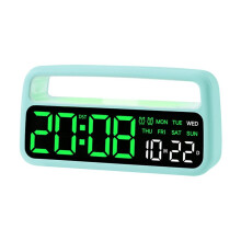 Digitale Wekker voor Diepe Slapers (Volwassenen) Digitale Wekker met Nachtlampje, Groot Display, Dubbel Alarm, Snooze-Functie (Groen)