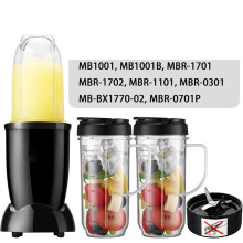 Para Vasos y Cuchillas de Licuadora , Vaso de 22 Oz con Tapa Abatible para Llevar, Cuchilla Cruzada, para 250w MB1001