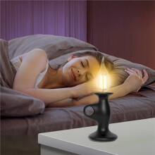 Retro Lampa Biurkowa Dekoracja Vintage Świece Akumulatorowe Oświetlenie Ambiente do Domu Czarny