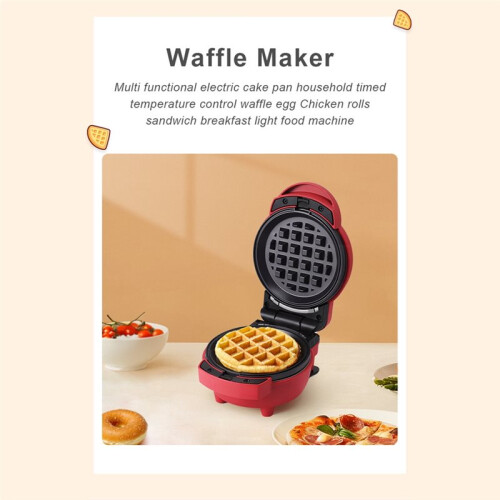 Multifunctional Waffle Cake Maker Non-Stick Skillet Donut Maker Double-Sided Heating Home Breakfast Machine B EU Plug 2