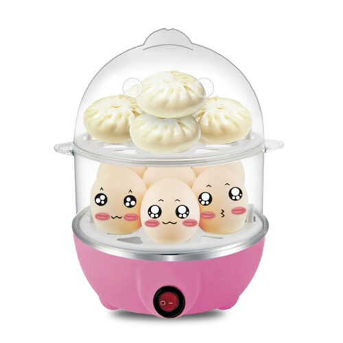 Multifunctional Electric Egg Cooker & Steamer Dual Layer for Eggs, Veggies & More 14 Egg Capacity EU Plug