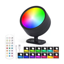 Modern RGB Magnetic Wall Lights with Remote 360 Rotation LED Wall Lamp Room Decor for Bedroom Living Room Hallway A