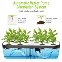 Neues Hydroponisches Indoor-Anbausystem mit 12 Löchern, Vollspektrum-LED-Pflanzenlampe, Automatischer Pumpe für Kräuter und Gemüse, EU-Stecker