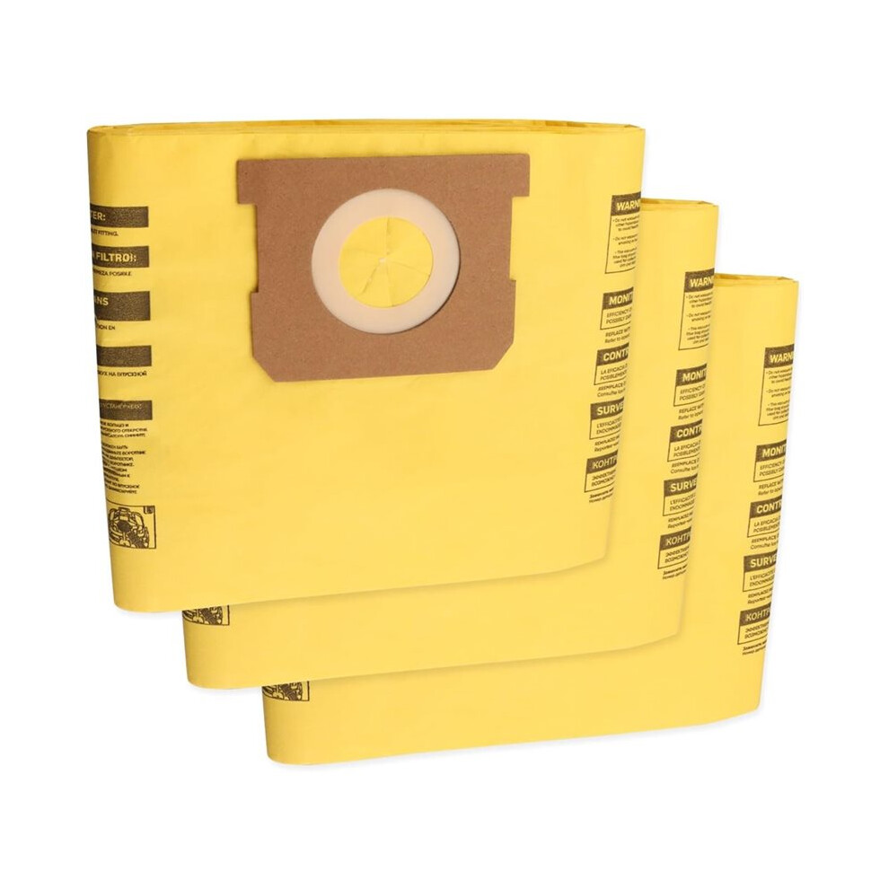 3 Pack 91964 Bags 4 Gallon Type D High Efficiency Vacuum Filter Bags For Shop-Vac 4 Gallon All-Around Wet/Dry Vacs 6032483798536