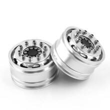 Bujes de Llanta de Rueda Trasera Delantera de Metal para Truck 1/14 RC Tractor Trailer Cargo Car Wheels Tires, Front 25Mm Unpower, 2 Piezas