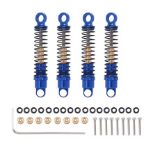 4 Pezzi 40Mm Ammortizzatore Olio Ammortizzatore nel Metallo per Axial SCX24 C10 JLU Gladiator Bronco 1/24 RC Auto Cingolata Aggiornamenti,Blu