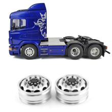 Moyeux de Jante Avant en MéTal pour Camion 1/14 RC Tracteur Remorque Cargo Voiture Roues Pneus, Avant 25 Mm Unpower, 2PCS