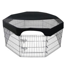 Octagonal Pet Playpen Cover Mesh Fabric Sunscreen Cover Black Pet House Covers Puppy Cat Fence Cage Covers 24 Inches