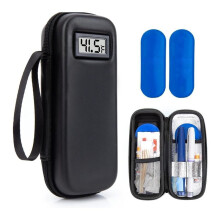 Insulin Cooler Travel Case with Temperature Display, Diabetes Travel Case with 2 Reusable Ice Packs for Diabetes Care