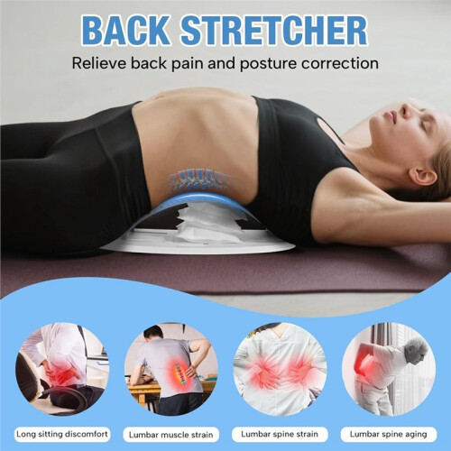 Back Stretcher for Lower Back Pain Relief, Adjustable Lumbar Traction & Spine Decompression Back Cracking Device 1