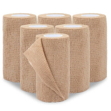 Self Adhesive Bandage Wrap 6 Pack,Elastic Wrap, Non-Woven Sports Athletic Tape for Hand, Leg, Swelling, Grip Tape