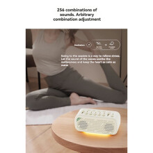 Slaapapparaat met Witte Ruis, Meer Dan 255 Mixopties, Draagbare Luidspreker, Nachtlampje, Slaaptimer en Ademhalingstherapie