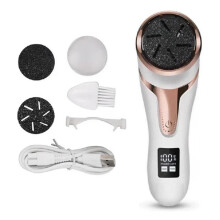 Portable Pedicure Kit Rechargeable Waterproof Foot Foot Care Deadskin Remover 3 Heads 2 Speed Callus Remover for Feet B