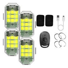 4Pack Kabelloses LED-Blitzlicht mit Hoher Helligkeit, 7 Farben USB-Wiederaufladbare Blinklichter, Nachtsignallicht