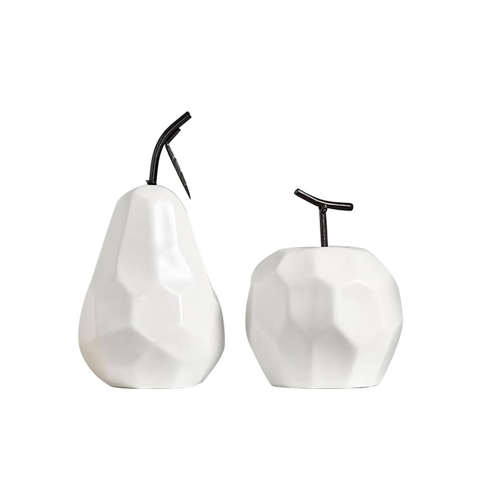 Wella Elements White Ceramic Fruits Statue Minimalist Modern Fruit Sculpture Ornaments For Bookshelf Home Wedding Party