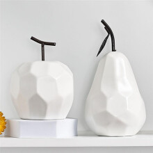 Witte Keramische Vruchten Standbeeld Minimalistische Moderne Fruitsculptuur Ornamenten voor Boekenplank Thuis Bruiloft