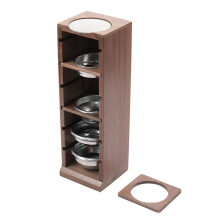 Espresso Coffee Filter Holder - Black Walnut, Coffee Powder Bowl Storage Rack, Espresso Handle Basket Storage Rack B