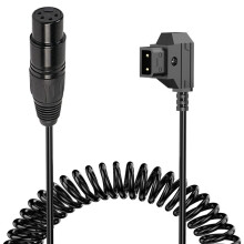 D-Tap Male to Female 4-Pin XLR Cable for Power Supply Battery Adapter for Cameras, Monitors Spring Wire