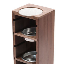 Espresso Coffee Filter Holder - Black Walnut, Coffee Powder Bowl Storage Rack, Espresso Handle Basket Storage Rack B
