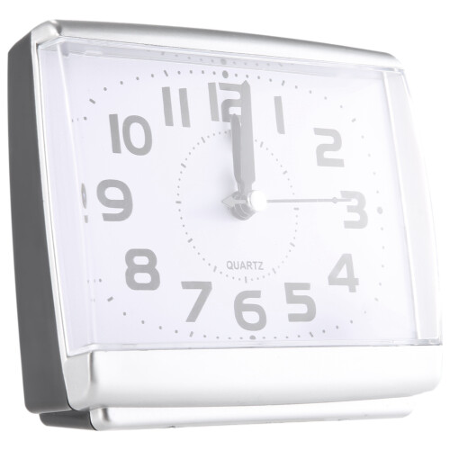 Bedroom Desktop Bed Wake  Clocks Bedroom Beside Student Plastic Silent Sweeping Small Table Clock Alarm Clock-White