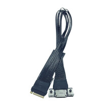 For M.2 to Oculink 4i Extension Cable Desktop M2 Mkey NVME to SFF8611 Adapter Cord PCIe 4.0 X4 Gen4 Silver Plated 15cm
