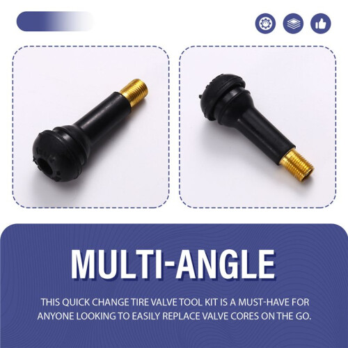 Quick Change Tire Valve Tool Kit Valve Stem Tire Valve Stem for TR413 Valve Replacement and Installation Tool Kit