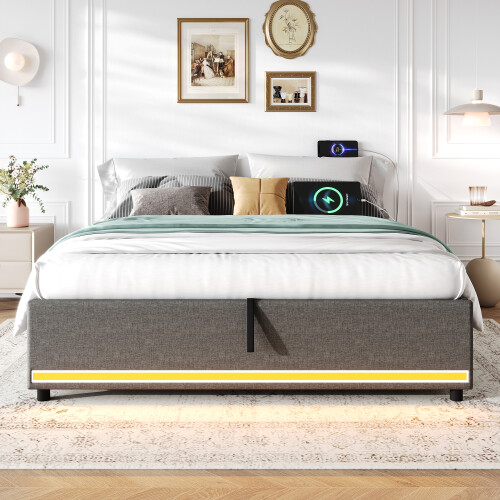 4ft6 Double Hydraulic Storage Bed 1