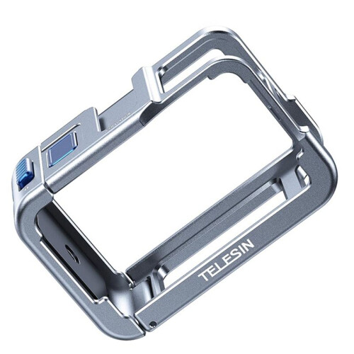 TELESIN Ultra-Light Camera Cage for  Action 5 Pro/4/ 3,Protective Cage with Cold Shoe,Shutter Button,Quick Release Connector