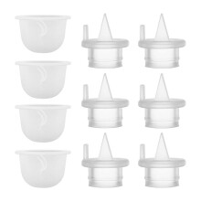6pcs Duckbill Valves and 4pcs Silicone Diaphragm for Zomee Z1/Z2/BabyBuddha/NCVI 8782/8780/Motif Twist Breast Pump