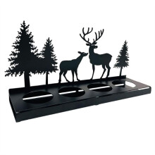 Porta-Velas Grinalda Preto para Luz de Chá, CastiçAl Metal Moderno, CastiçAl Sem Mandril, Bandeja de Velas Quadrada