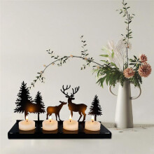 Candle Holder Wreath Black for Tea Light, Candle Holder Metal Modern, Candle Holder Without Mandrel, Candle Tray Square