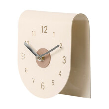 Very Simple Clock Living Room Bedroom Decoration Entry Wine Cabinet Modern Desk Clock Decoration Creamy-White