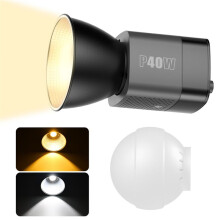 LED Video Light 40W Bi-Color COB Photographic Studio Light 2500K-6500K 5000mAh for Live Streaming Commercial Photography