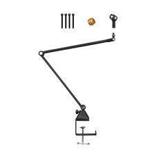 Braço de Microfone, Braço de Microfone Giratório 360, Suporte de Microfone, com Clipe de Microfone, Adaptador de 3/8 Polegadas para 5/8 Polegadas