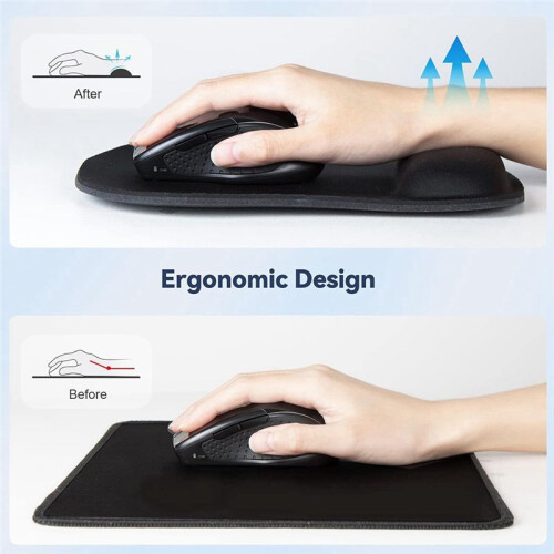 Mouse Pad with Wrist Support, Ergonomic Gaming Mouse Pad Pain Relief, Portable Comfortable Mousepad for Computer Office 1
