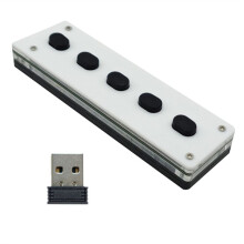 Silent Silicone Custom Programming Macro Keyboard 5-Keys Macropad Copy Paste USB Keypad, +Wireless