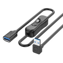 USB3.0 Verlengkabel met aan/Uit-Knop 5 Gbps Gegevensoverdracht Mannelijk Naar Vrouwelijk Verlengsnoer 3,3 Ft voor Toetsenbord PowerSwitch B