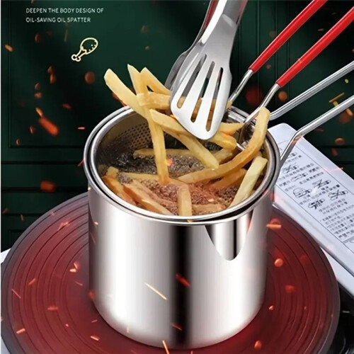 Deep Fryer with Frying Basket Multi-Function Small Pot for Kitchen Use Fried Chicken Cooking Tools 1