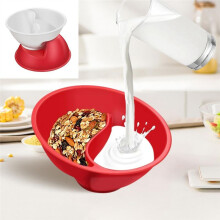 Tigela de Cereal Dividida, Tigelas Reutilizáveis para Lanches e Molhos para Iogurte, Leite, Frutas Vermelhas, Batatas Fritas, Ketchup Vermelho
