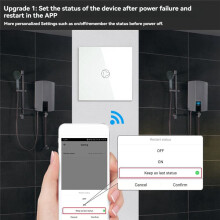 WiFi Boiler /Water Heater Controller 20A Tuya APP Remote Control Alexa Home Voice Glass Panel EU Plug White