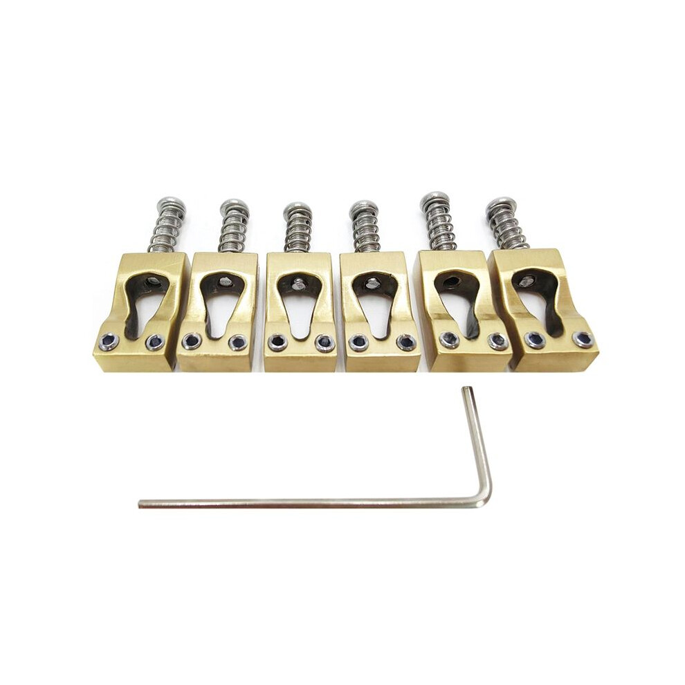 10.8Mm Electric Guitar Gourd Bridge Brass Bridge Saddle Vibrato Bridge Saddle 6-String Guitar Saddle Copper Color 6033546762020