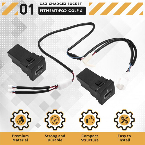 Car Dual QC3.0 Fast Charger Socket 12V/24V USB Charging Socket Power Adapter for   6  5 2006-2012 1